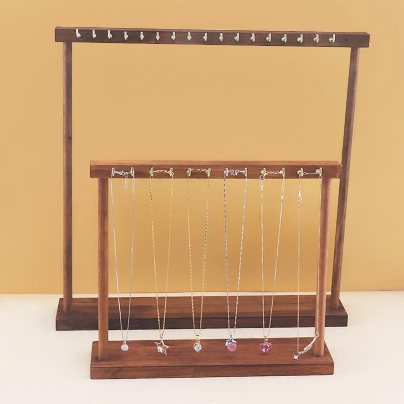 StardustLab เครื่องประดับ Organizer ขาตั้งสร้อยคอไม้เนื้อแข็งเคาน์เตอร์ Rack สําหรับโซ่ต่างหูสร้อยข้