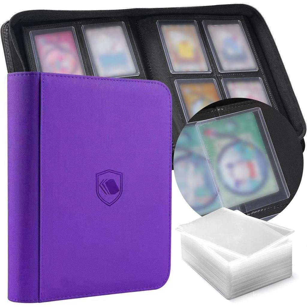 Toploader Binder,ถือ 160 Toploaders,100 Toploader รวม, 4 กระเป๋า PU Cover Top Loader Binder สําหรับ 