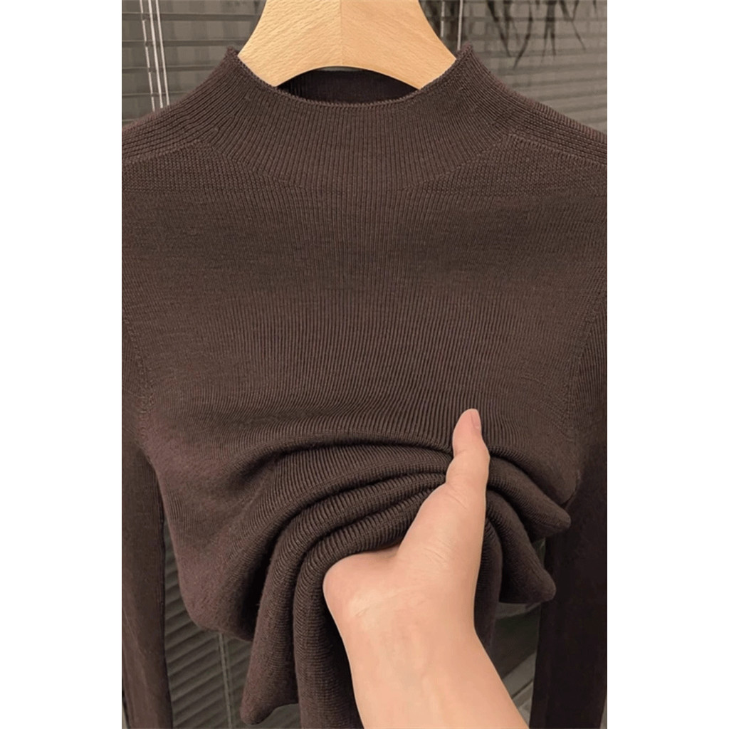 COD 2026 ครึ่งคอเต่า Bottoming เสื้อผู้หญิงสไตล์ใหม่สวมใส่ภายใน 2025 ฤดูใบไม้ร่วงแขนยาว Slim-Fit กลา