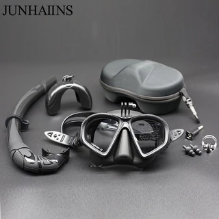 JUNHAIINS กระจกดำน้ำ Freediving กระบอกซิลิโคน Low Volume สำหรับการดำน้ำและว่ายน้ำมืออาชีพ