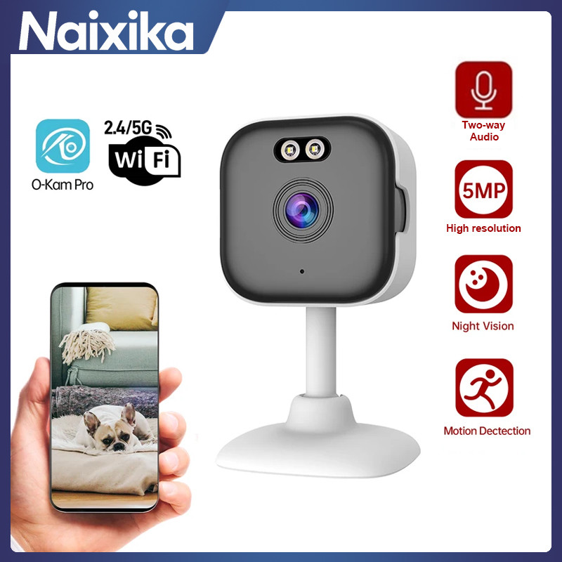 5MP Mini Cube กล้อง 5G Wifi การรักษาความปลอดภัยในร่ม IP Cam เสียงสองทาง 3MP Human Detection กล้องวงจ