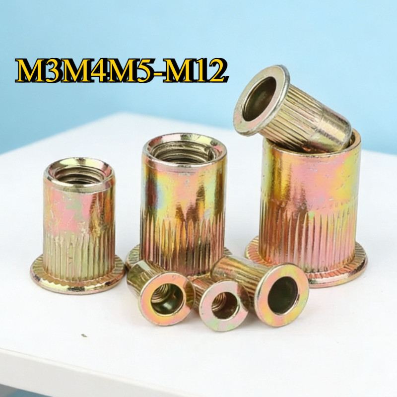 [FGH-G1] รีเวทนัท ชุบซิงค์รุ้ง หัวน็อตรีเวท M3M4M5-M12