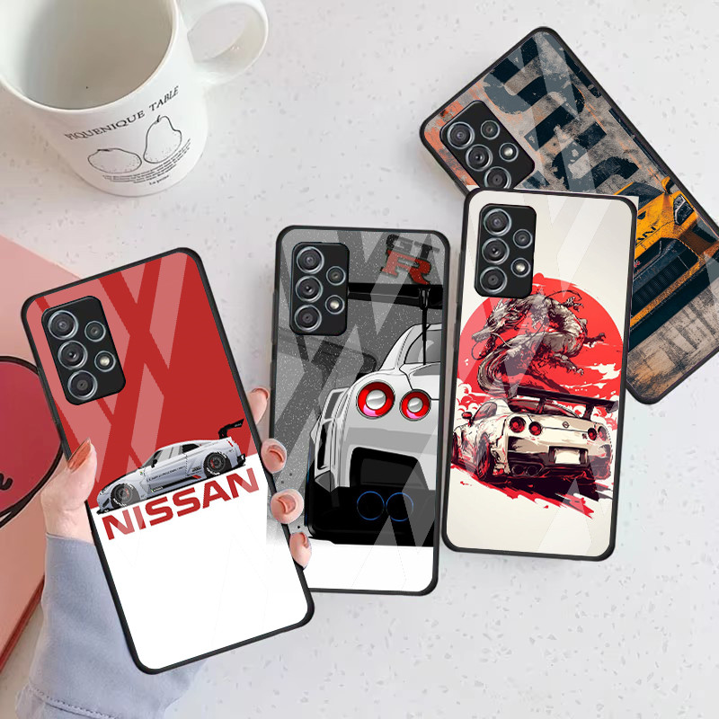 Nissan GTR รถ 09 แก้วเคสโทรศัพท์สําหรับ Samsung Galaxy A16 A15 A25 A35 A55 A53 A54 A34 A14 A32 A52 4