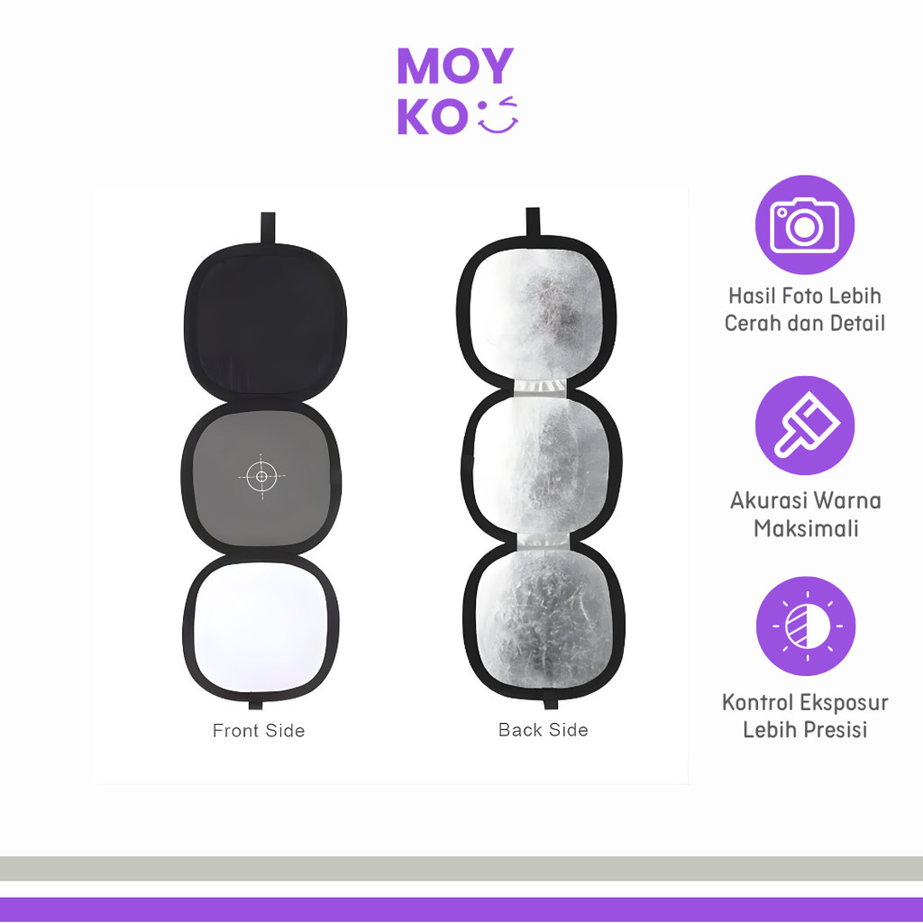 CAHAYA TriFold Grey Card Focusing Plate การถ่ายภาพ Light Reflector - FT-31