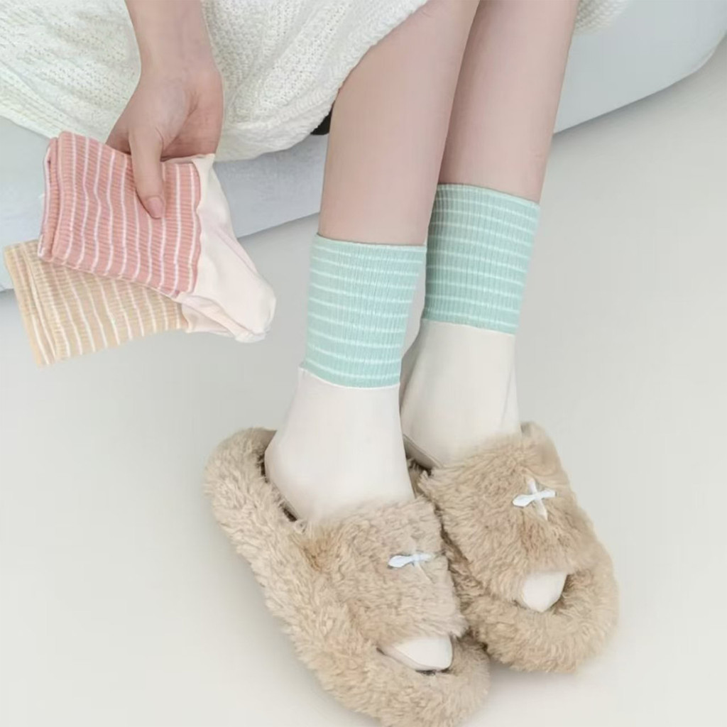 ถุงเท้านอนอุ่น มีขิงเพื่อสร้างความอบอุ่น ใส่สบายบนพื้นห้องปรับอากาศ ราคา ถูกที่สุด ดีลบีเคเค แกลเลอรีภาพที่ 3