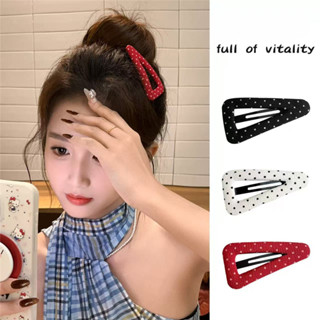 คลิปผมทรงสามเหลี่ยม BB ลายสก็อตน้ำเงินดำ กะคลิปด้านข้างลายจุ…