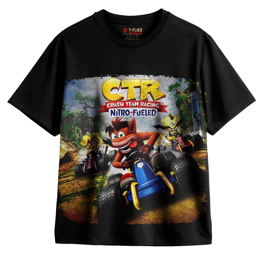 HOT CTR-CRASH TEAM RACING GAME TSHIRT OVERSIZE UNISEX BLACK - TFIKS