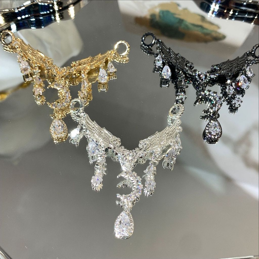 จี้ 14k Fengyu Moon พู่วงกลมคู่ diy