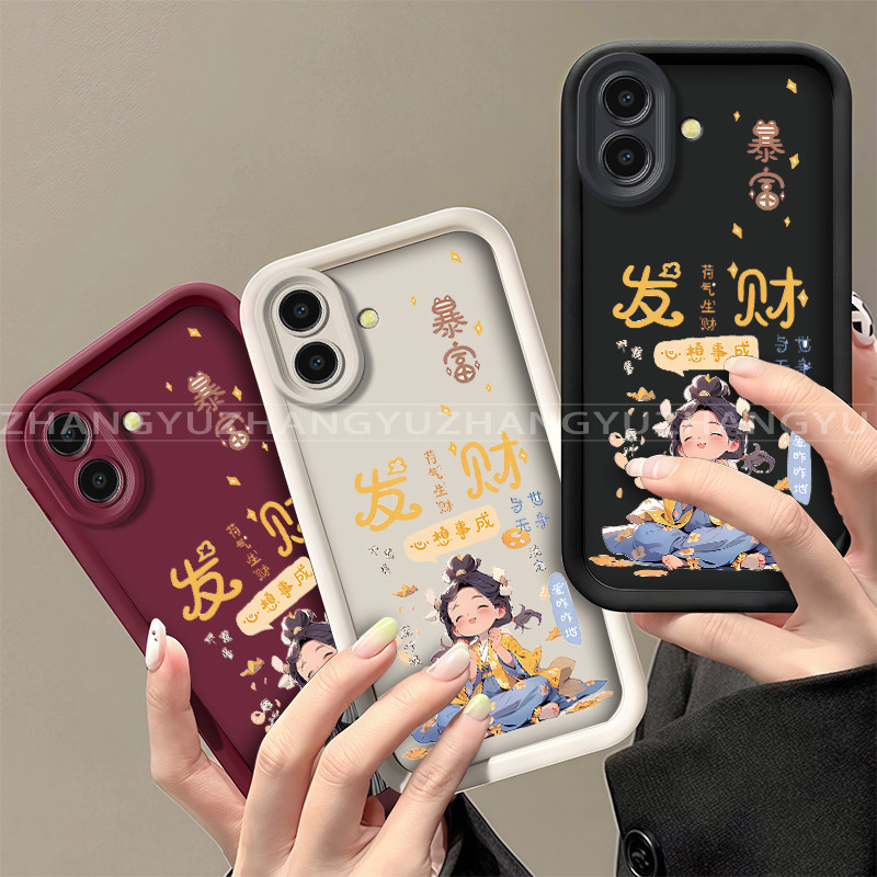 เหมาะสําหรับ Samsung A04 A04E A05 A06 A07 4G 5G เคสโทรศัพท์ใหม่ Rich Girl รูปแบบความงามปกอ่อน JT09