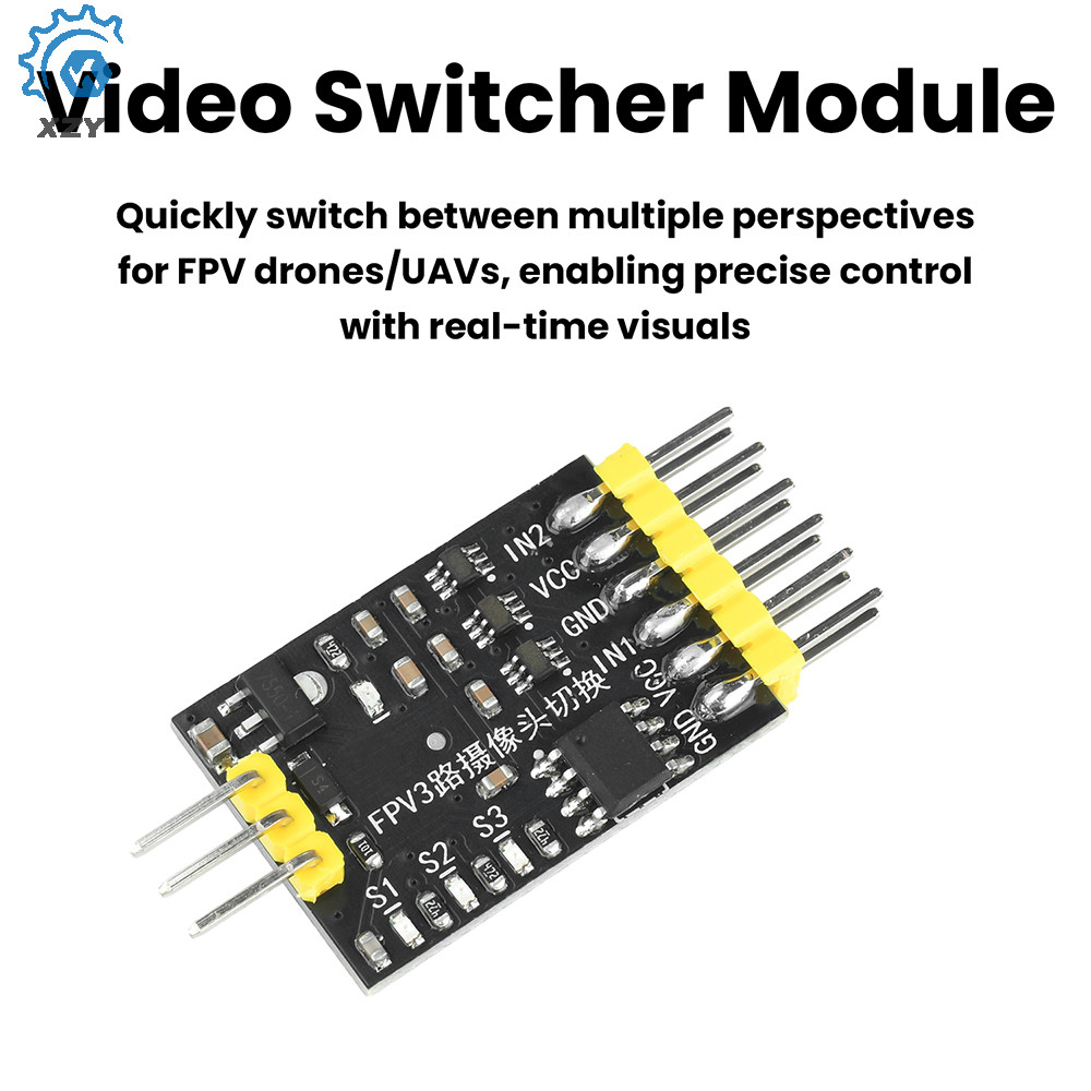 DC5-12V 3-Channel Video Switcher โมดูล FPV 3 กล้องสลับพร้อมควบคุม PWM เหมาะสําหรับ RC Drones และ FPV