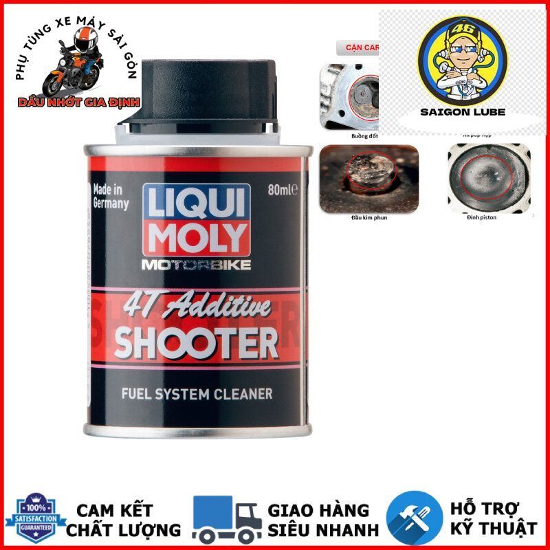ทําความสะอาดห้องเผาไหม้และหัวฉีด Liqui Moly 4T Additive Shooter 80ml - นําเข้าจากเยอรมัน