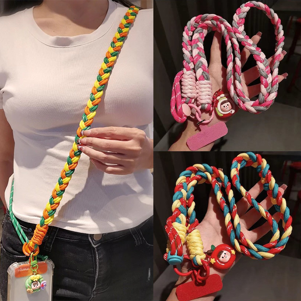 สายไนลอนถักปรับความยาวได้สำหรับโทรศัพท์มือถือ พกพาสะดวกและทนทาน