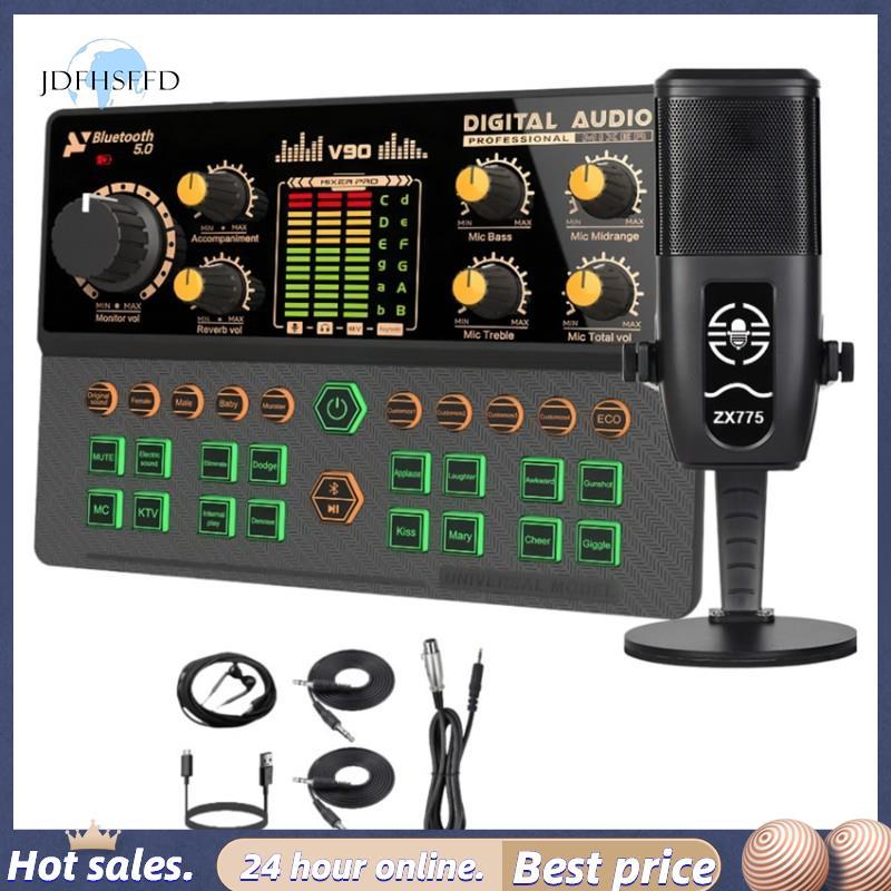 jdfhsffdoice Changer V90+ ZX775 การ์ดเสียงชุด Mixer สําหรับ PC & สมาร์ทโฟน, สําหรับ Live Streaming &