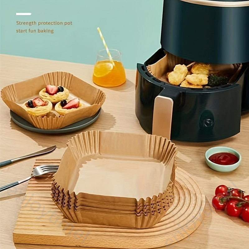 100ชิ้นทอดอากาศสมุทรแผ่นไม่ติดสำหรับการอบย่างและ microwaving ทำความสะอาดง่ายแผ่นเดียวสำหรับการปรุงอาหารที่มีสุขภาพดี