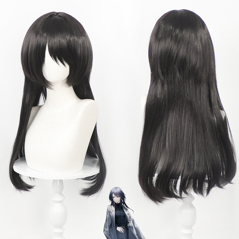 Path to Nowhere Female Director Cosplay Wig, Realistic Scalp, Black Jellyfish Hairstyle Loose Hair, 