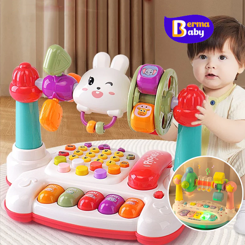 Berma Baby เปียโนเพื่อการศึกษา กดได้ มีเสียงเพลง มีไฟ กระตุ้นพัฒนาการ ของเล่นเด็ก