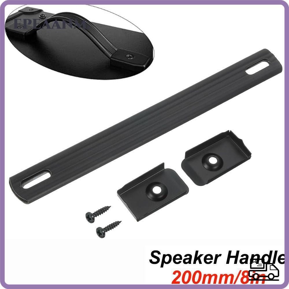 EPEAA Guitar Handle Strap, 8 นิ้วลําโพงสีดํา Cabinet Strap Handle, PVC พร้อม Metal End Caps Amplifie