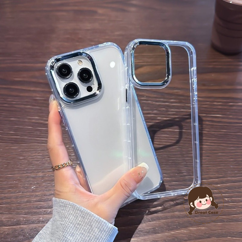 Simple Clear Platingเคสโทรศัพท์สําหรับOnePlus 15 15R 13 13R 13S 13T 12 12R 11 11R 10R 10T Nord 5 4 3 N30 CE5 CE4 CE3 CE2 Lite 5Gน่ารักโปร่งใสปลอกธุรกิจนุ่มปกหลัง