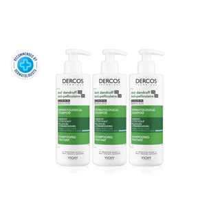 [เซตสุดคุ้ม] วิชี่ VICHY DERCOS ANTI-DANDRUFF SHAMPOO แชมพูขจัดรังแค ป้องกันการกลับมาเป็นซ้ำ 390ml x 3ชิ้น