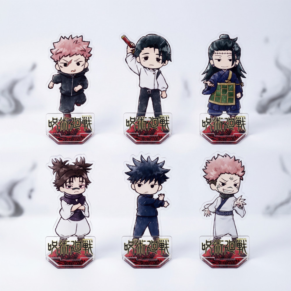 อะนิเมะ Jujutsu Kaisen 10 ซม. ขาตั้งอะคริลิคสองด้าน Chibi Ver. Yuji Itadori Suguru Gato Yuta Okkotsu โต๊ะสะสม