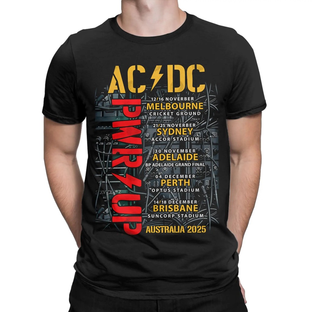 A-ACDC's PWR UP Australia Tour 2025 Men T-Shirt 100% Cotton Graphic Print