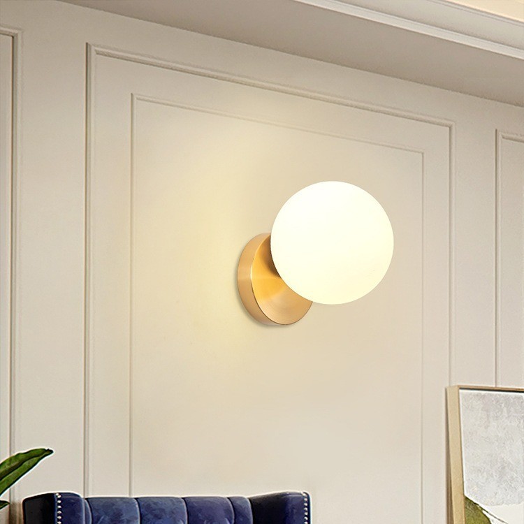 Modern Minimalist Indoor Wall Lamp Nordic Bedroom Bedside Wall Lamp Creative Corridor Creative Glass