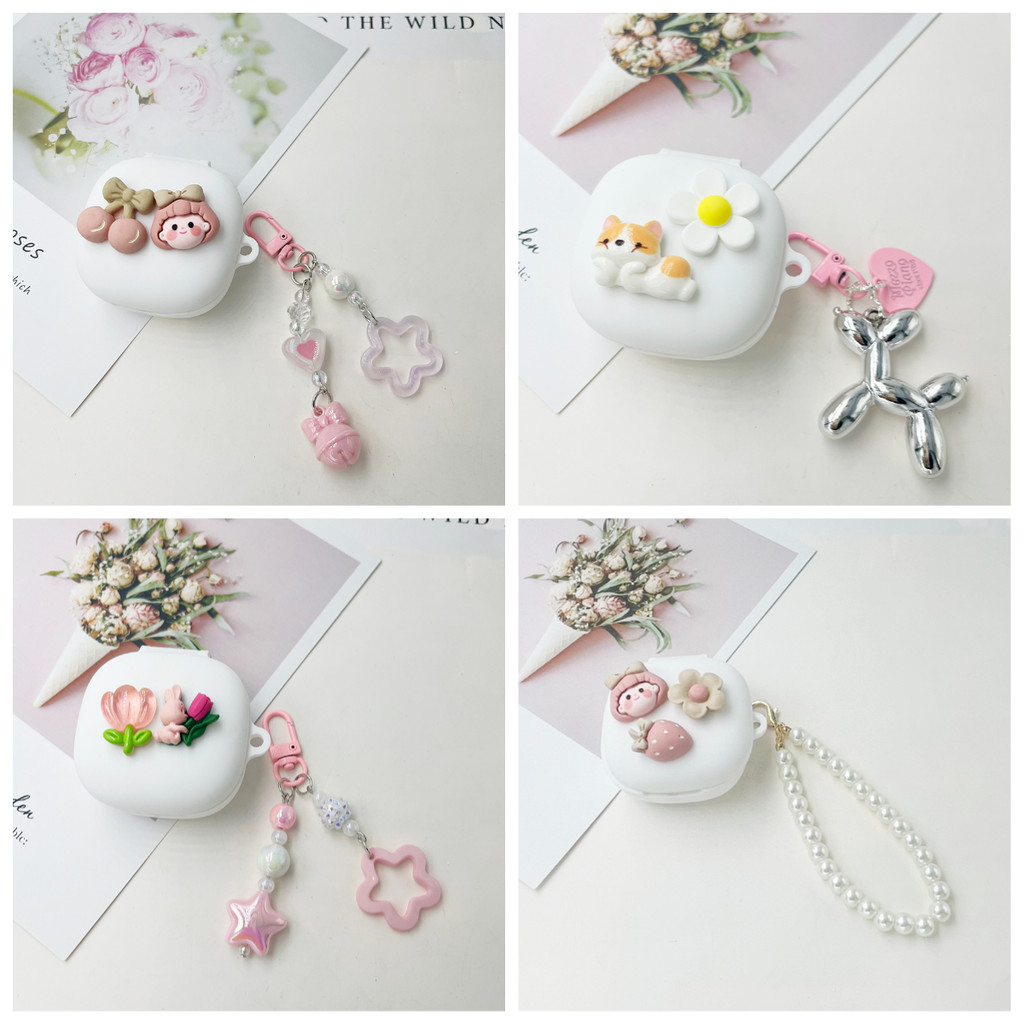 ฝาครอบการ์ตูนสําหรับ QCY MeloBuds ANC HT05 /N30 E10 E20 G1 T21 กรณี keychian ซิลิโคนหูฟังสําหรับ QCY