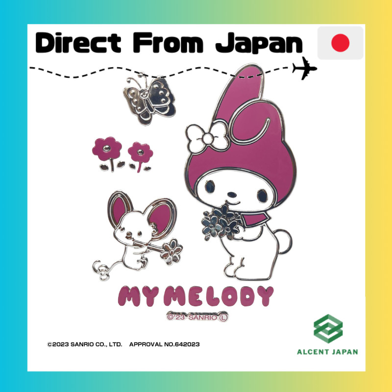 Sanrio Characters Embossed Emblem Car Sticker (My Melody)