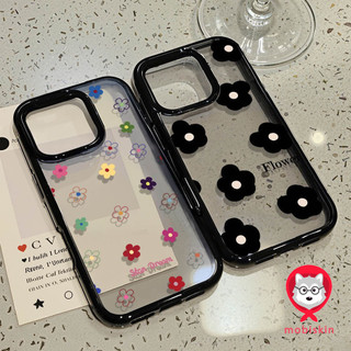 เคสโทรศัพท์ สำหรับ iPhone 11 13 16 ProMax 17 iPhone 13 14 15 ProMax 12 13 ProMax อะคริลิค 2 in 1 การ์ตูนน่ารัก ดอกไม้