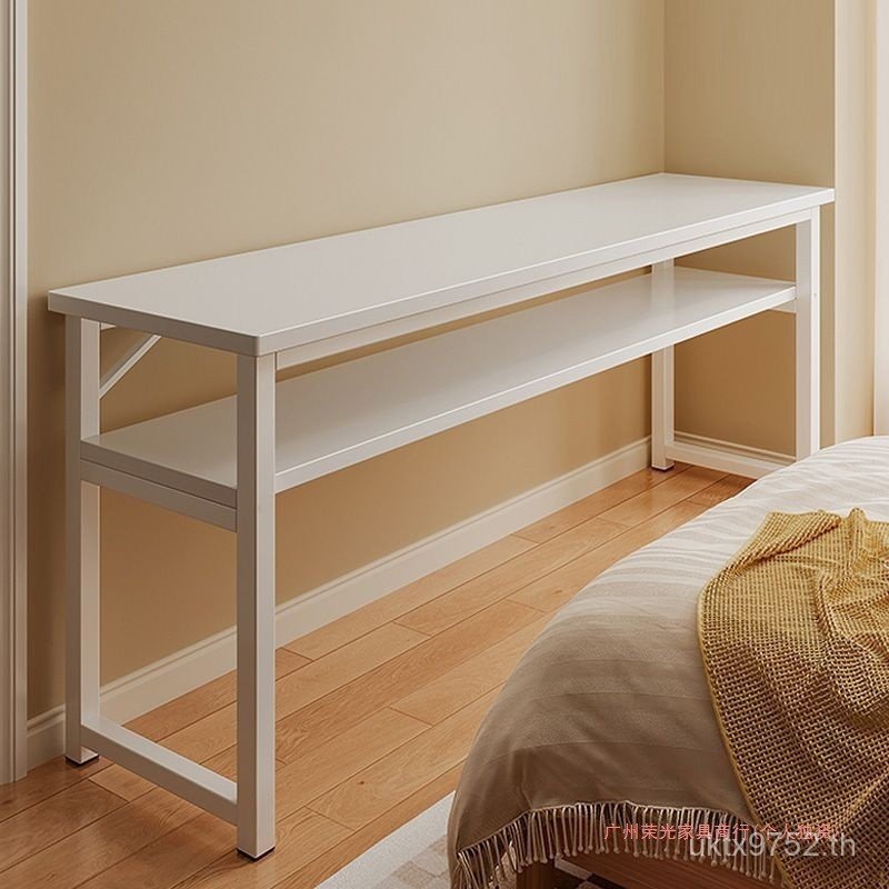 โต๊ะ สาวระเบียงเช่าบ้านแคบแถบตารางยาวครัวเรือนโต๊ะคอมพิวเตอร์โต๊ะโต๊ะทํางานผนังกลับห้องนอนที่เรียบง่