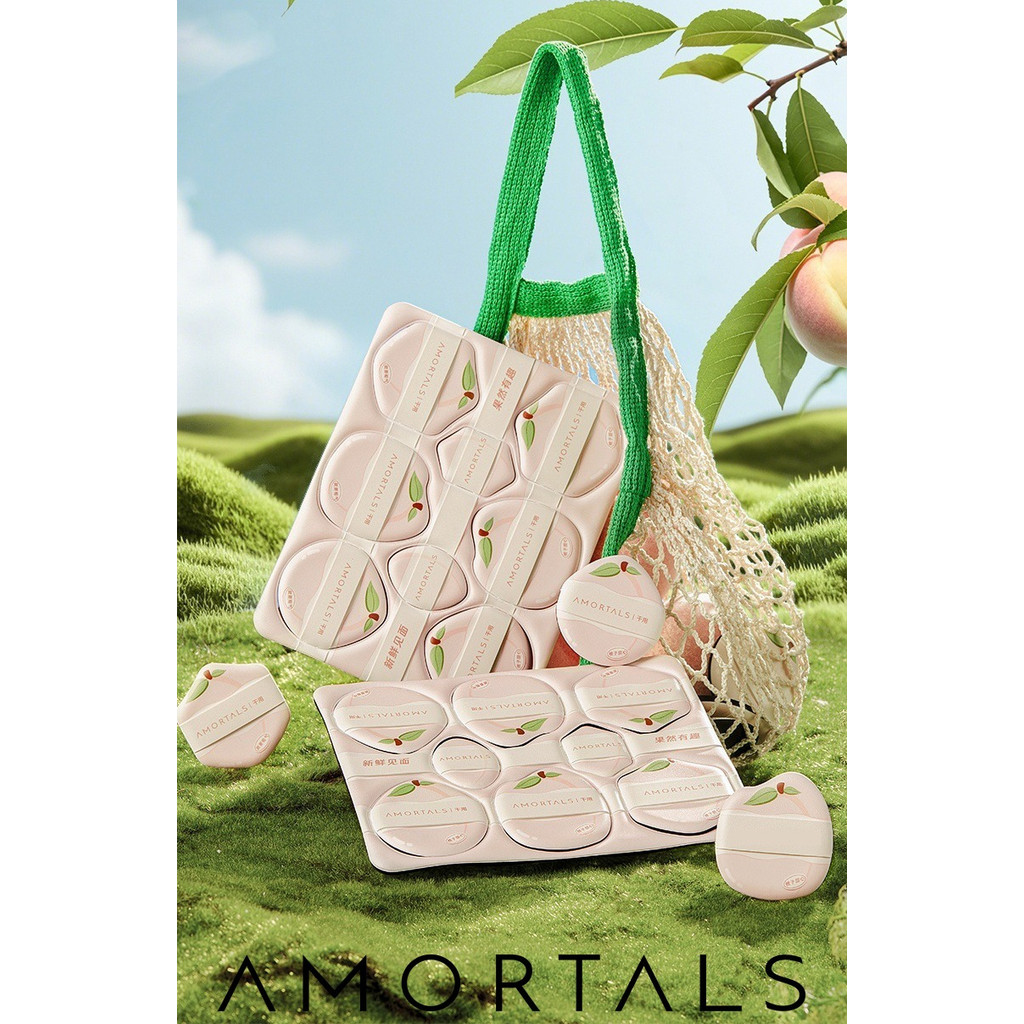 AMORTALS Picking Powder Puff Cushion Puff 尔木Line Powder Powder แบบพกพา超软不易吃粉底便干湿两用