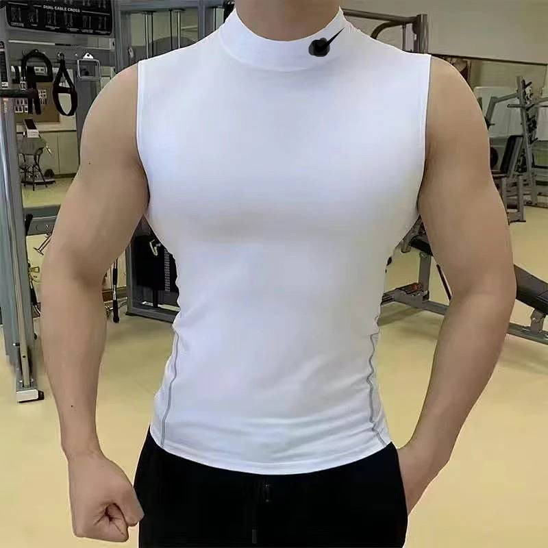 New Tights Men's Quick-Drying Breathable Fitness Training Sleeveless Basketball Track and Field High