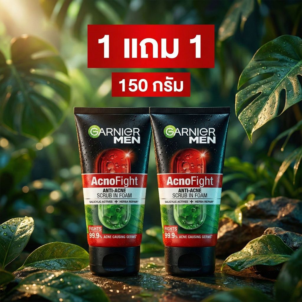 🔥โปรเดือด 1 แถม 1! Garnier Men AcnoFight 150ml (ได้ 2 หลอด) จุกๆ หลอดใหญ่สุดคุ้ม พร้อมส่ง