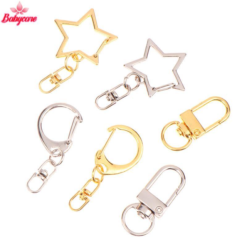 <BYCE-t> 10 ชิ้น Star Pentagram D-รูป Hollow Key Chain แหวนพวงกุญแจ DIY อุปกรณ์เสริมกุ้งก้ามกรามพวงกุญแจเครื่องประดับทําผลการค้นหา