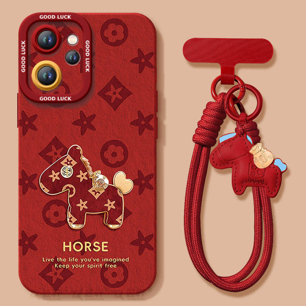 2026 Golden Silk Flower Horse เหมาะสําหรับ oppoReno15 เคสโทรศัพท์ reno14pro สไตล์ใหม่ 13 Benming ปี 