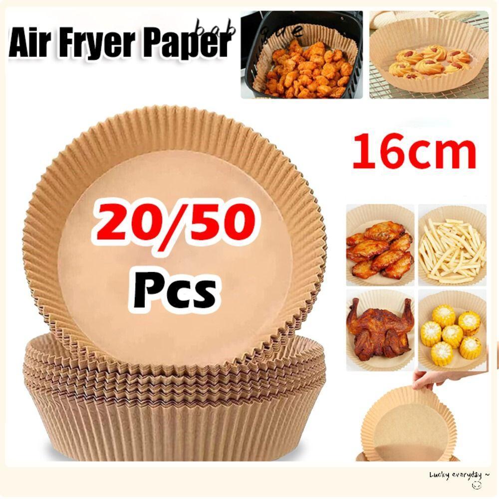 BABEQUE กระดาษทอดอากาศ 20/50 ชิ้น,กระดาษอบแบบใช้แล้วทิ้งกันน้ํามัน,กระดาษทอดกันน้ําไม่ติดสําหรับนึ่งมัฟฟินคัพเค้ก