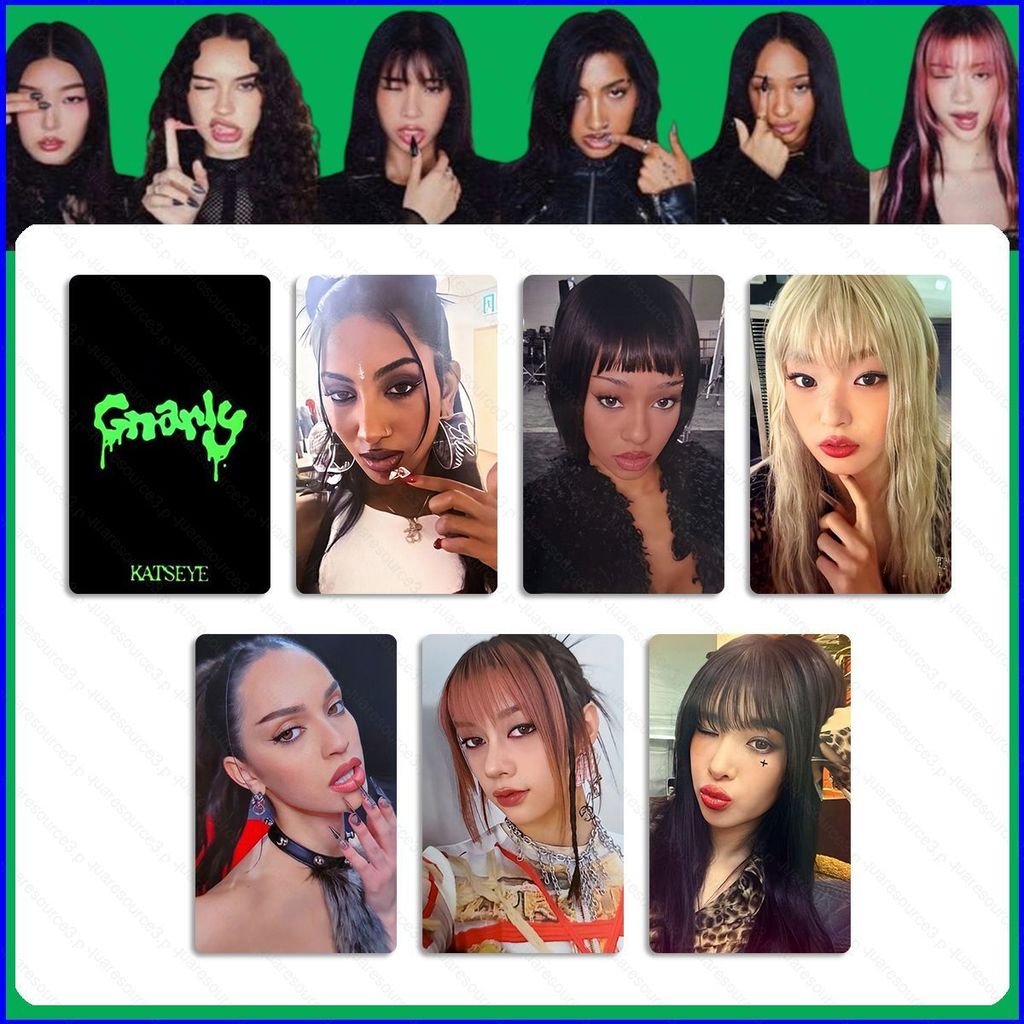 SQ3 6 ชิ้น/เซ็ต KATSEYE การ์ด LOMO อัลบั้ม GNALRY โปสการ์ดคอลเลกชันดาวอุปกรณ์ต่อพ่วง QS3