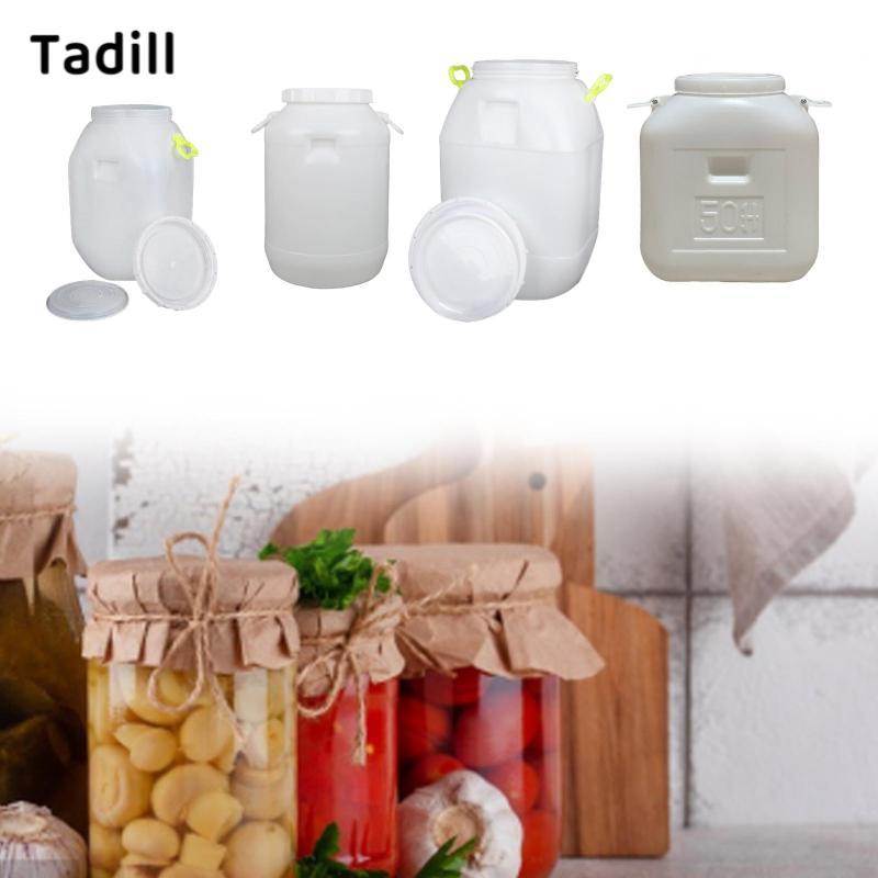 [negjsg] Water Barrel ถังหมักเกรดอาหาร Pickling Barrel ถังน้ําหนาพร้อมฝาปิด วัสดุ HDPE เหมาะสําหรับบ้านครัวอาหาร Stora