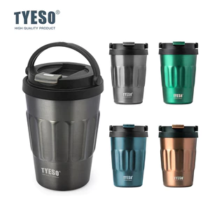 TYESO TS-8803/TS-8804 แก้วน้ําสุญญากาศ มีฉนวนกันความร้อน และเย็น ขนาด 400 มล. 500 มล. พร้อมหูจับ