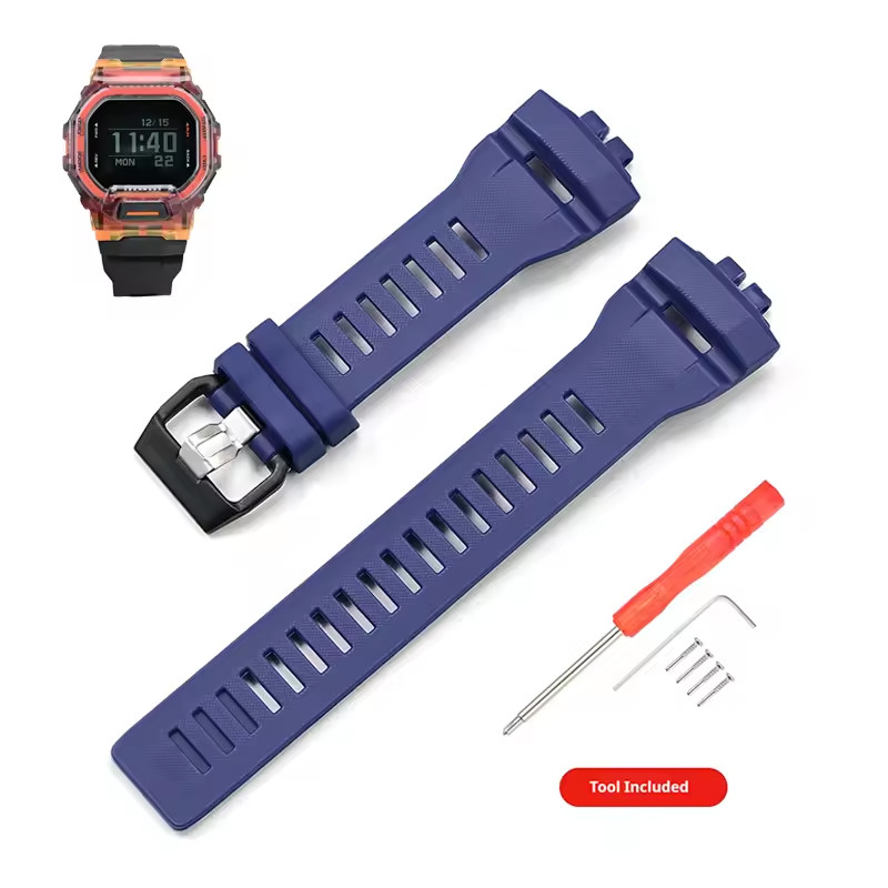 สายคล้องคอสําหรับ Casio GBD-200-1/2/9 GBD-200SM 200RD กันน้ํา TPU สร้อยข้อมือยางเฉพาะเรซิ่นกีฬานาฬิก