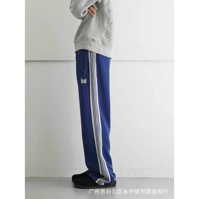 VEEK NEEDLES TRACK ROYAL PANTS Series 复古带กีฬาถัก休闲裤