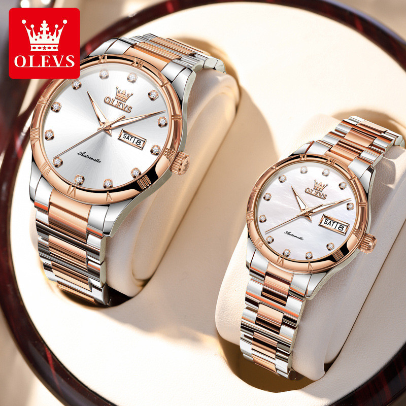 Olevs2025New model couple's watch, fully automatic mechanical men's and women's couple's watch520Val