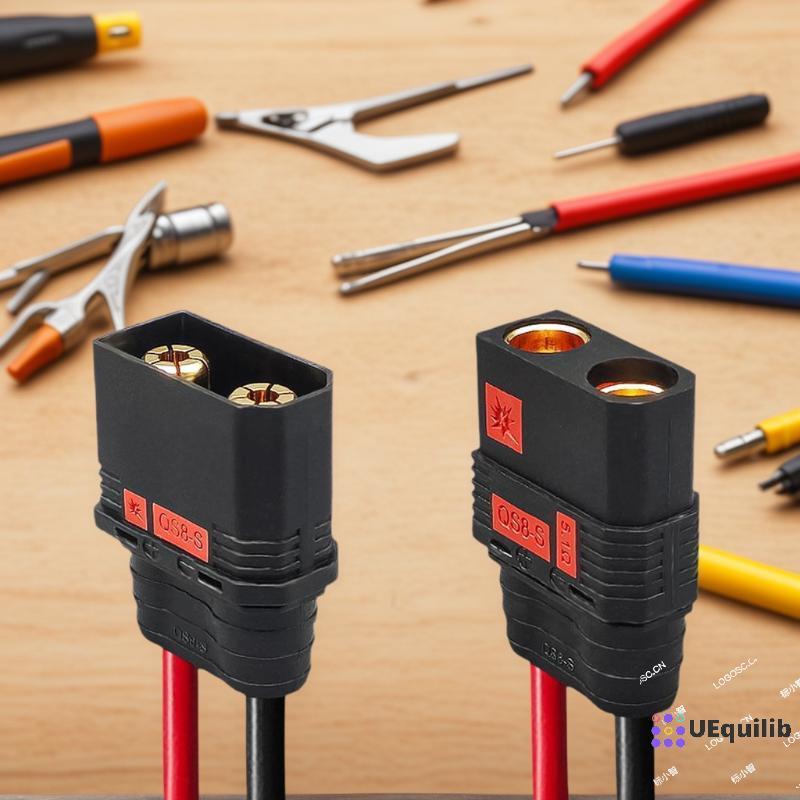 Uequilib ชาย 4 มม.Bullet Banana Plug สายชาร์จ 10AWG 30 ซม. QS8 Heavy Duty สายชาร์จตะกั่วใหม่
