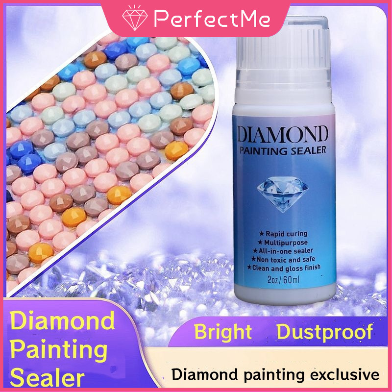 PMDiamond Painting Sealer, 5D Diamond Painting Glue Permanent Hold & Shine Effect Sealer, Fast-Dryin