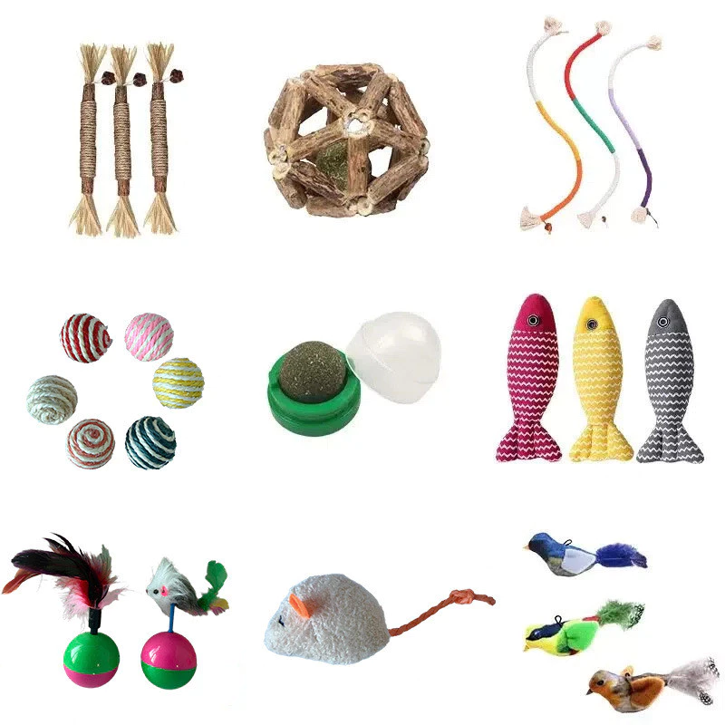 Sisal Ball Teasing Cat Stick ทูอินวันของเล่นลูกแมวฟันกรามทําความสะอาดเสียงของเล่น Ball Scratch-Resistant Chewable Pet Supplies ลูกแมวการฝึกอบรม Interactive ของเล่น Self-Happy ความเบื่อหน่าย