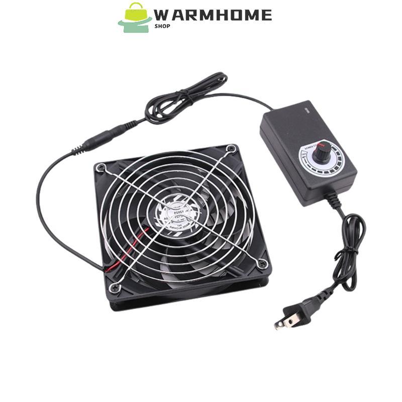 Warm US Plug 120 มม.ปรับความเร็วพัดลม 220V 240V พัดลม 2750RPM และย่างป้องกันสําหรับ PC และ Electroni