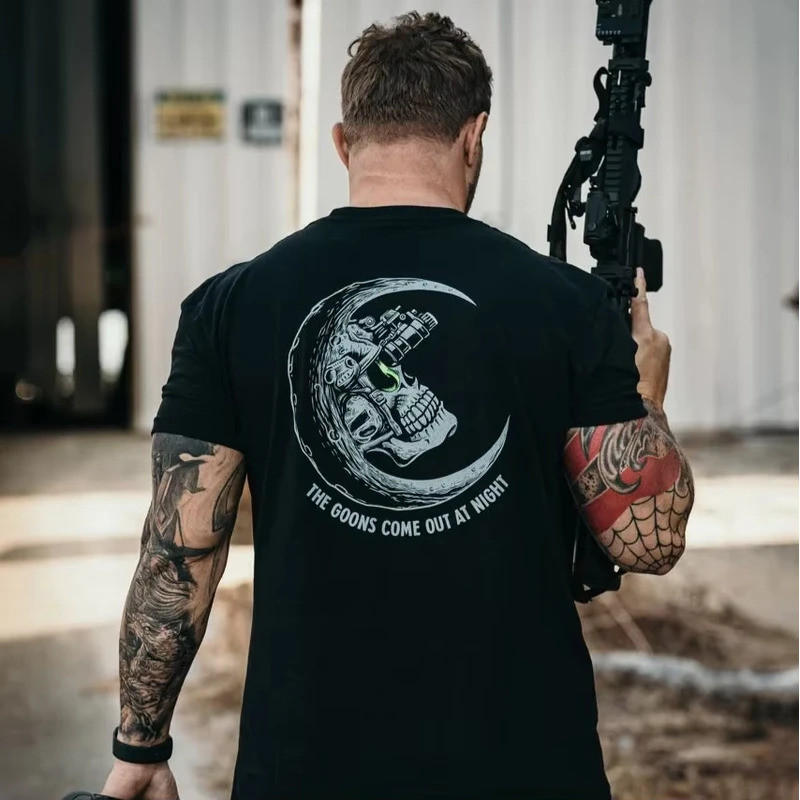 เสื้อยืดแขนสั้นพิมพ์ลาย New Goons Come Out At Night 2026 สไตล์สตรีทแวร์สำหรับผู้ชาย