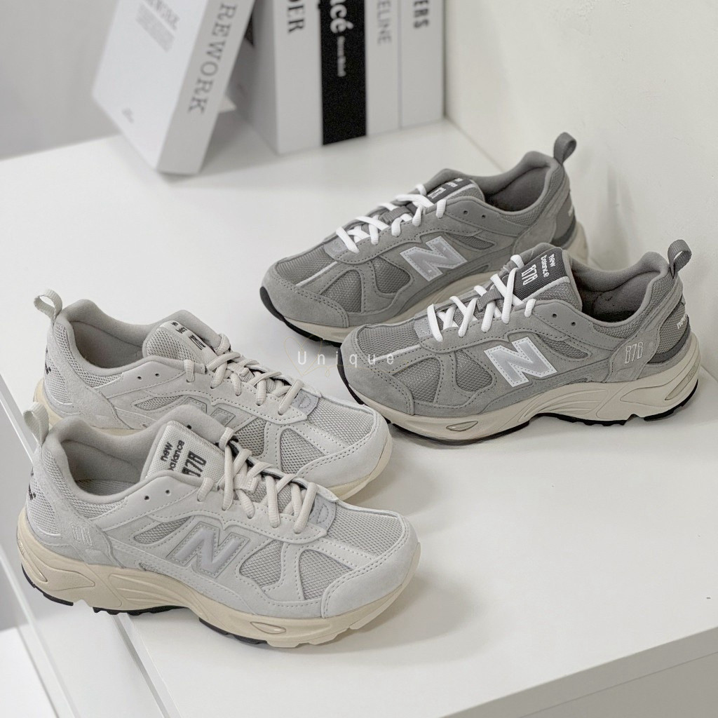 Unique-New Balance 878 Jogging Shoes Dad Goose Grey Beige All Black Cream White Unisex cm878mc1