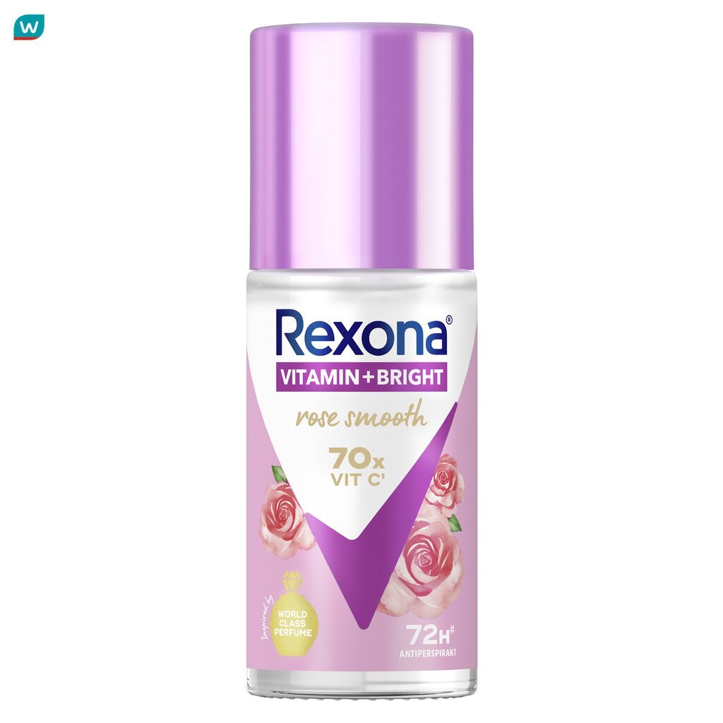 Rexona เรโซนา โรลออน วิตามิน + ไบรท์ โรส สมูท แอนติเพอสไปแรนท์ 45 มล.