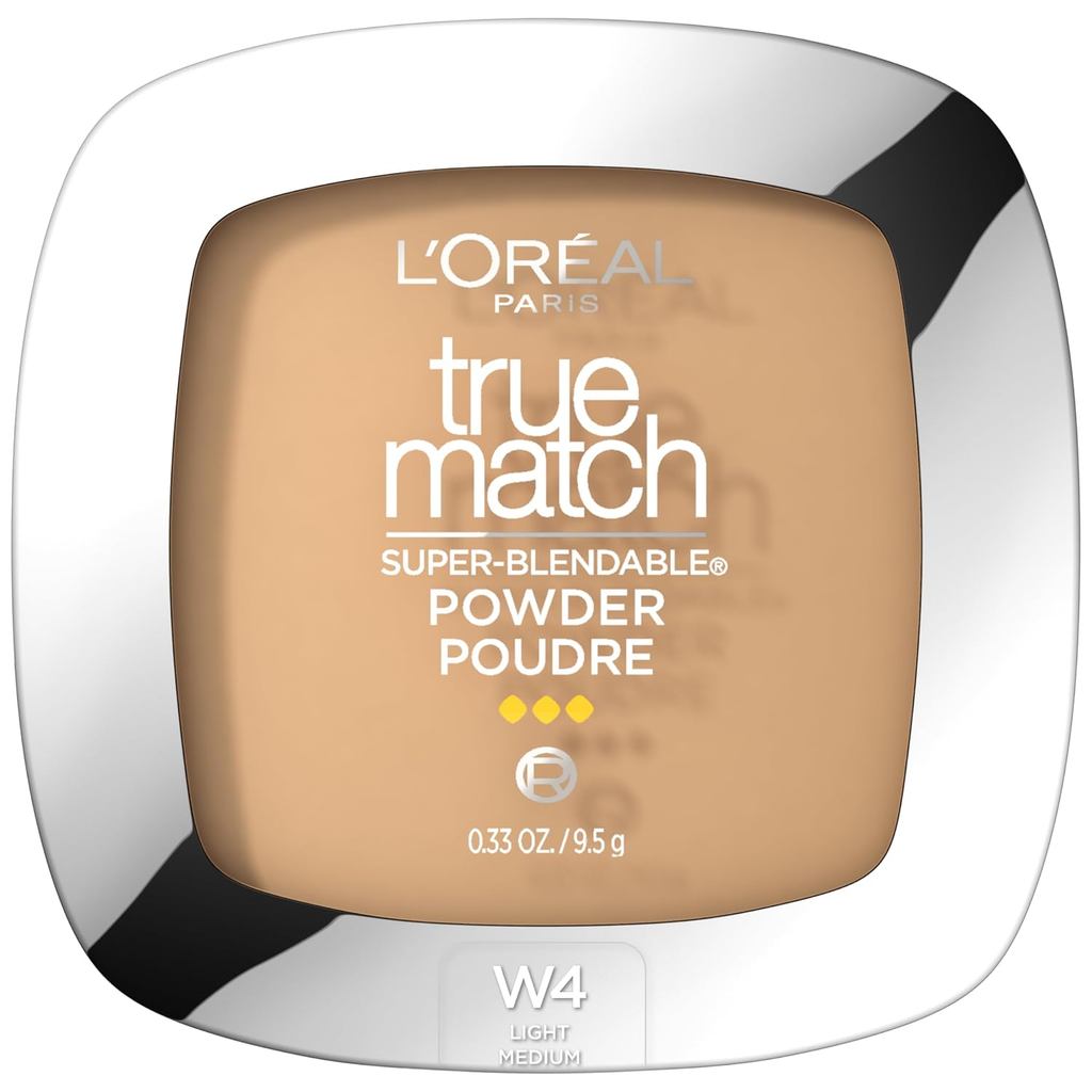 LOreal Paris TrueMatch รองพื้นไร้น้ํามัน Super Easy to Smudge, W4 Light Medium Color, 0.33 ออนซ์, บร
